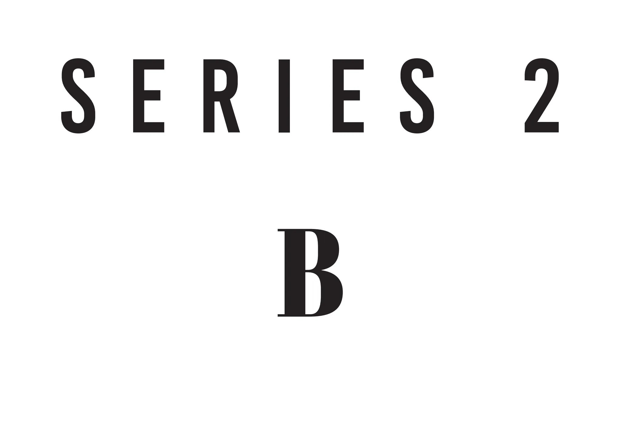 小冊子《B》第 1 頁：白底黑字的封面，上方為 SERIES 2，下方為字母 B。